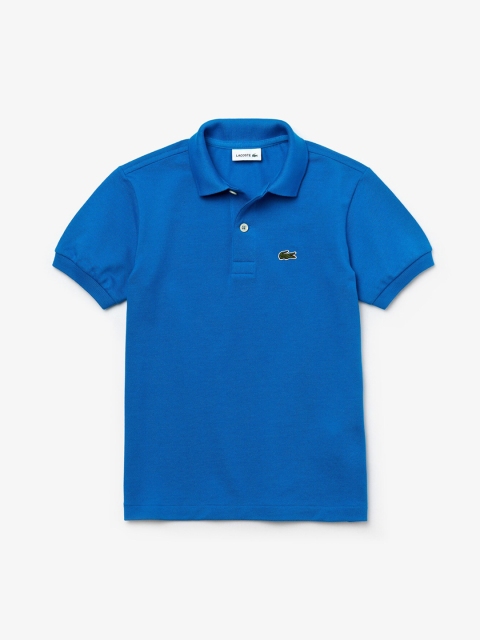 

Lacoste Boys Blue Solid Polo Collar T-shirt