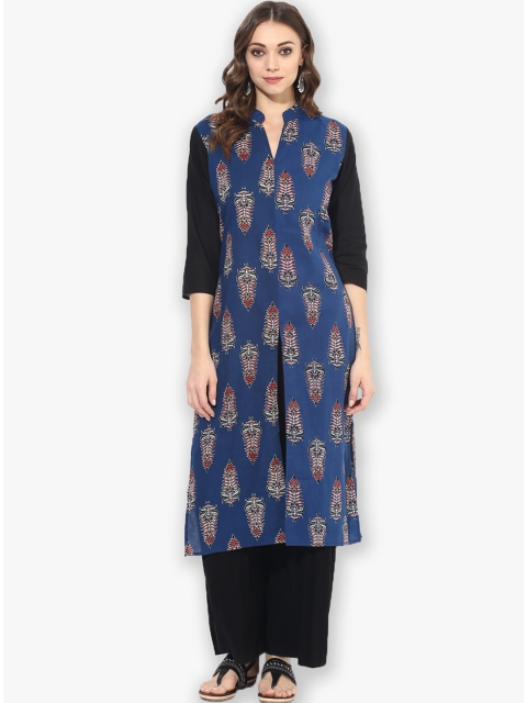 

Get Glamr Women Blue & Maroon Tribal Printed Kurta
