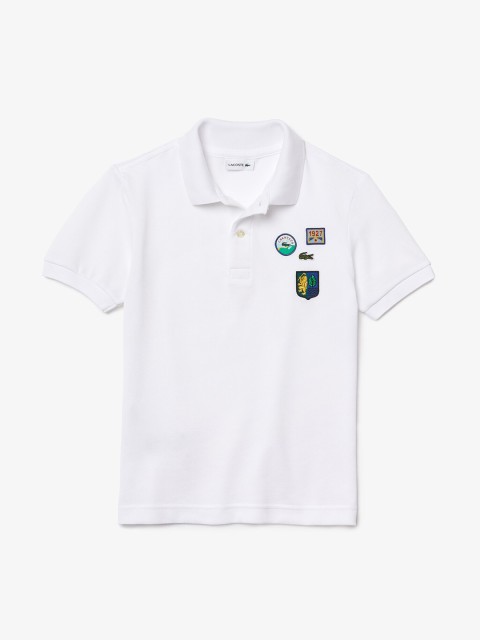 

Lacoste Boys White Solid Polo Collar T-shirt