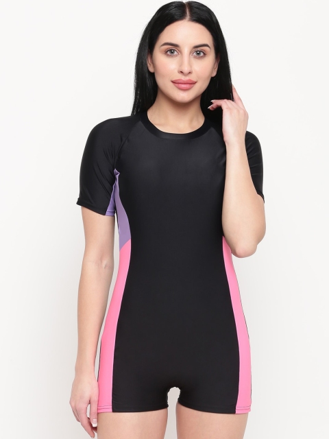 

iO Women Black & Pink Solid Legsuit