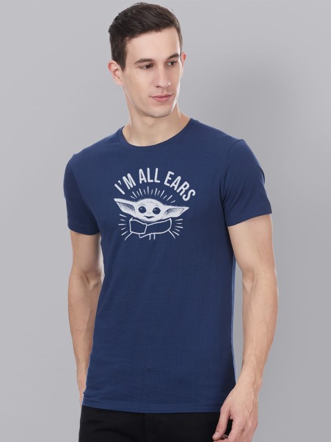 

Free Authority Men Blue The Mandalorian Printed Round Neck Cotton Pure Cotton T-shirt