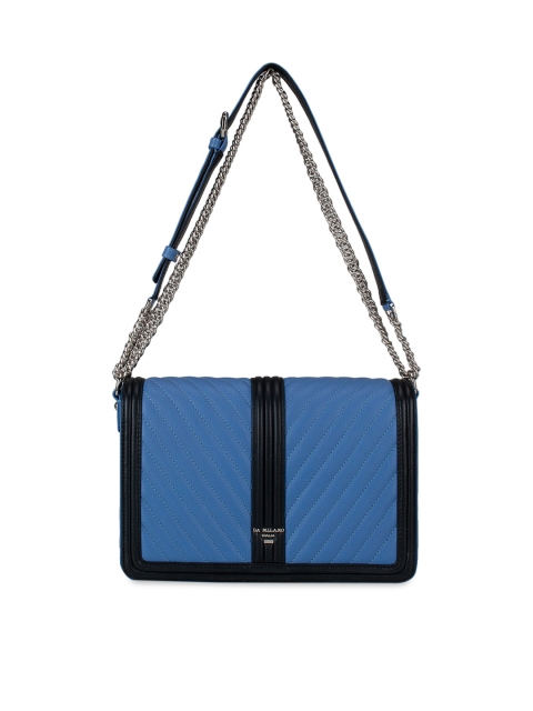 

Da Milano Blue & Black Textured Leather Sling Bag