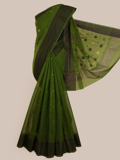 

Pothys Green Pure Silk Woven Design Kanjeevaram Saree