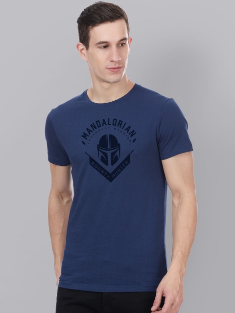 

Free Authority Men Blue Mandalorian Printed Round Neck Pure Cotton T-shirt