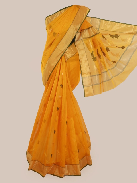 

Pothys Yellow Pure Silk Woven Design Kanjeevaram Saree