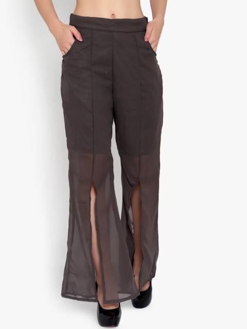 

Meee Women Grey Flared Solid Bootcut Trousers