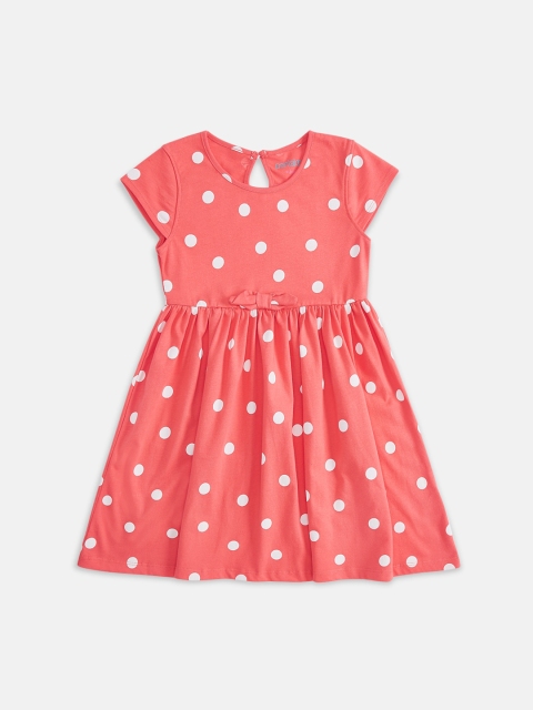 

Pantaloons Junior Girls Coral Printed Pure Cotton Fit and Flare Dress