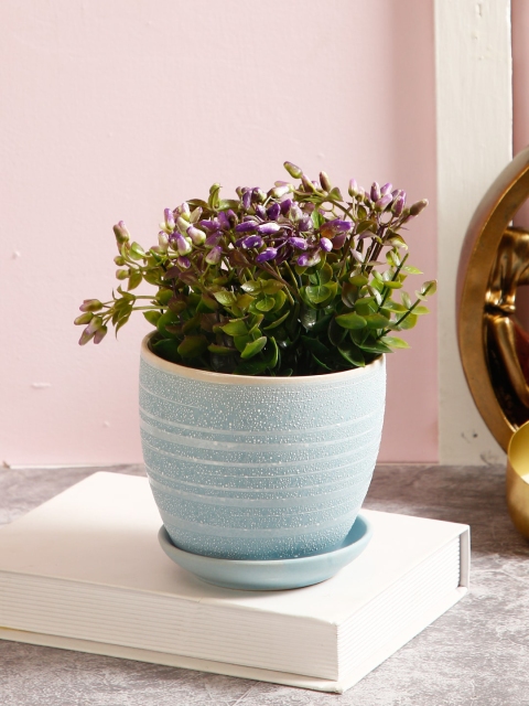 

Aapno Rajasthan Blue & White Textured Ceramic Pot