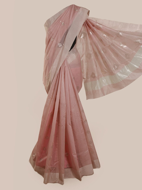 

Pothys Pink Pure Silk Woven Design Kanjeevaram Saree