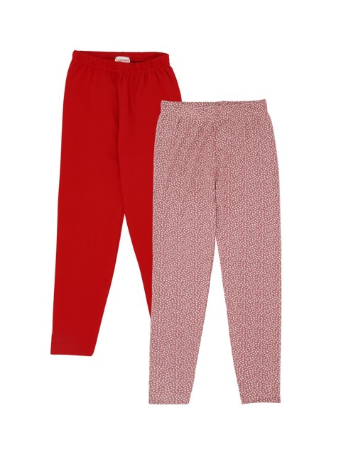 

RAINE AND JAINE Girls Pack Of 2 Ankle-Length Leggings, Red