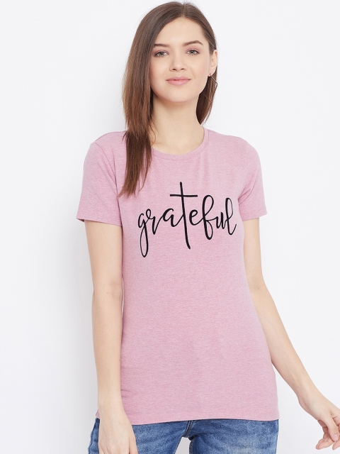 

Bishop Cotton Women Purple Printed Round Neck T-shirt