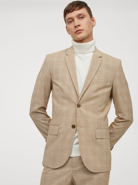 

H&M Men Beige Jacket Skinny Fit