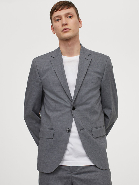 

H&M Men Grey Solid Regular Fit Jacket
