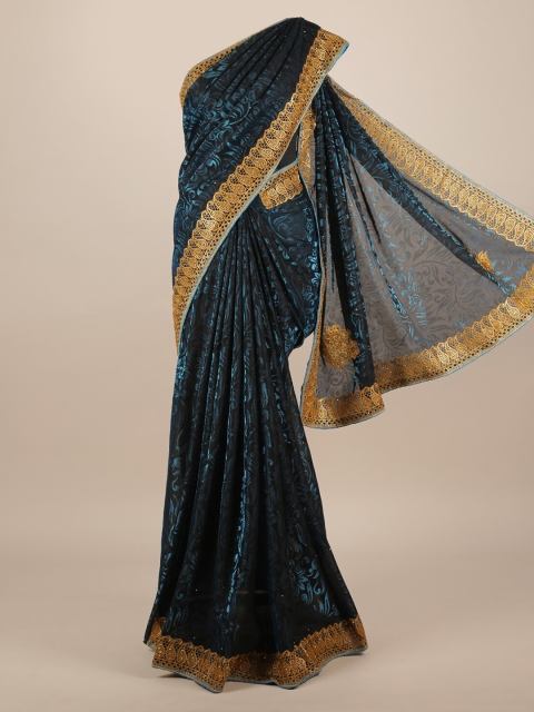 

Pothys Blue Woven Design Jute Silk Saree