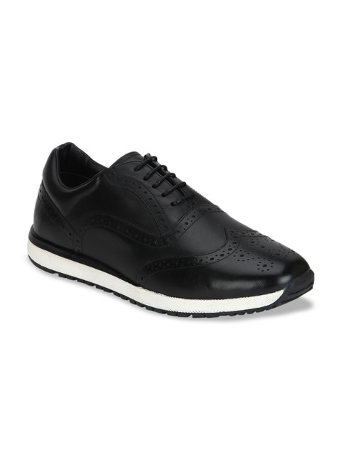 

Aditi Wasan Men Black Perforations Leather Brogues