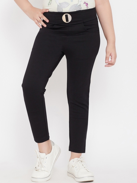 

Baani Creations Girls Black Solid Treggings