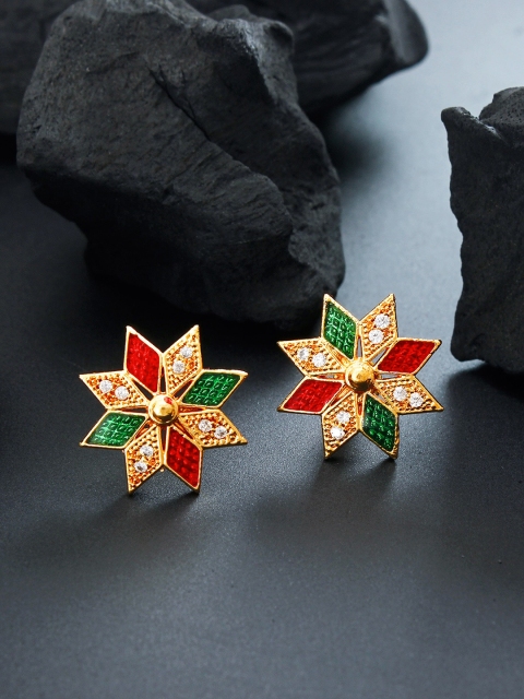 

aadita Gold-Toned Contemporary Studs
