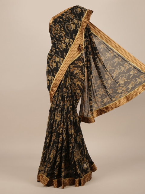 

Pothys Black Printed Poly Chiffon Saree