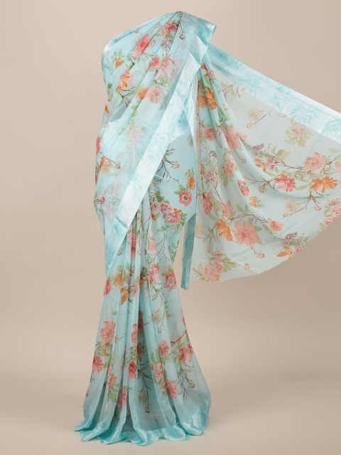 

Pothys Blue Printed Poly Chiffon Saree