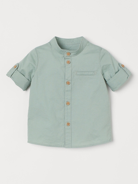 

H&M Boys Sage Green Cotton Grandad Shirt