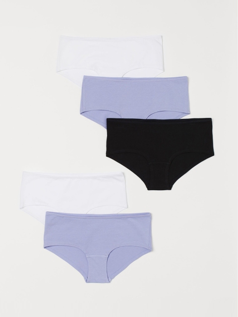 

H&M Women Solid 5-Pack Shortie Briefs 0752689020, White