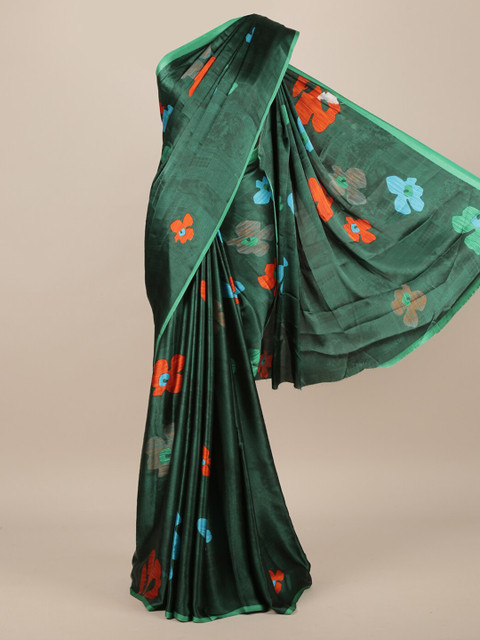

Pothys Green & Orange Satin Woven Design Saree