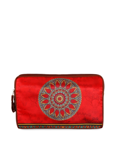 

All Things Sundar Red Printed Handheld Bag