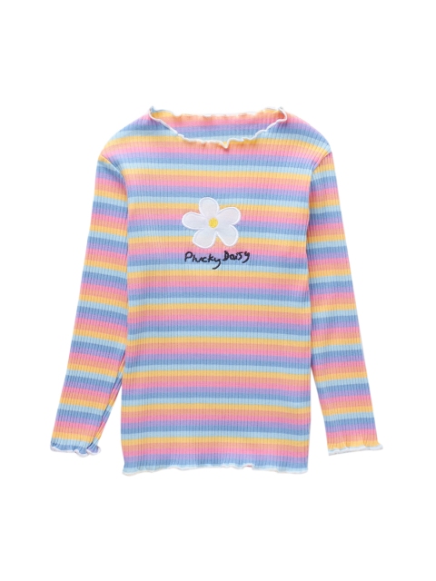 

Like A Boss Pink Striped Regular Top