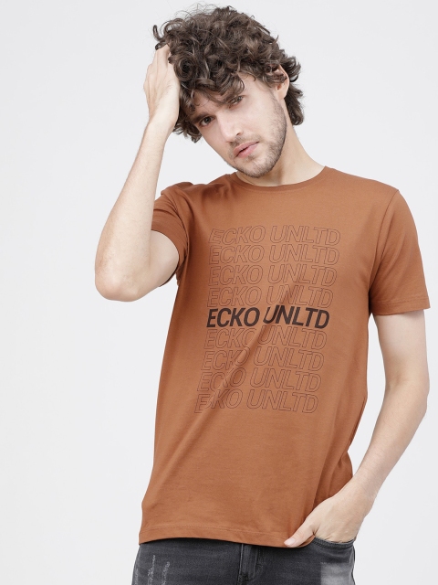 

Ecko Unltd Men Brown Printed Round Neck T-shirt