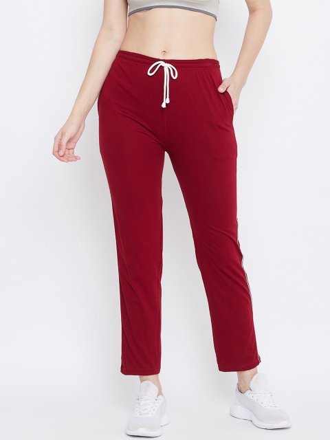 

Baani Creations Women Maroon Solid Cotton Straight-Fit Track Pants