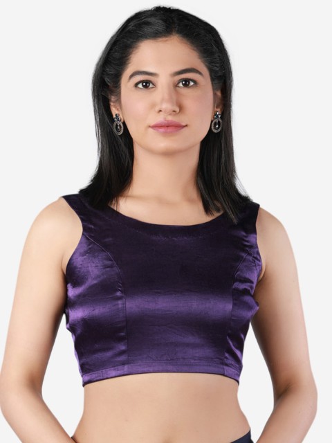 

Llajja Women Purple Solid Saree Blouse