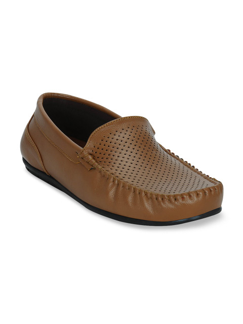 

Get Glamr Men Tan Perforations Loafers