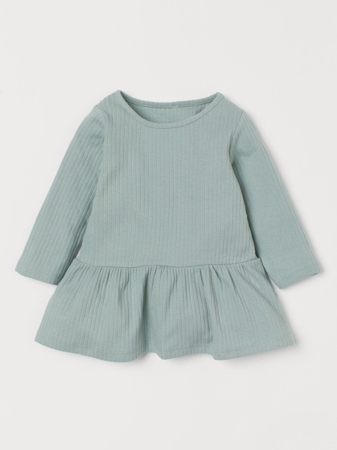 

H&M Girls Sage Green Organic Cotton Ribbed Dress