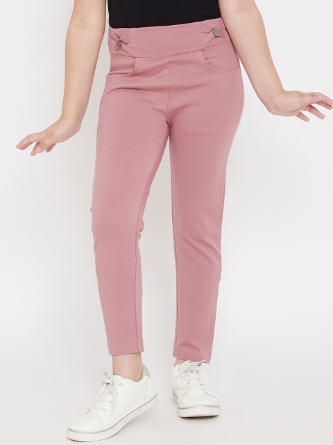 

Baani Creations Girls Pink Solid Treggings