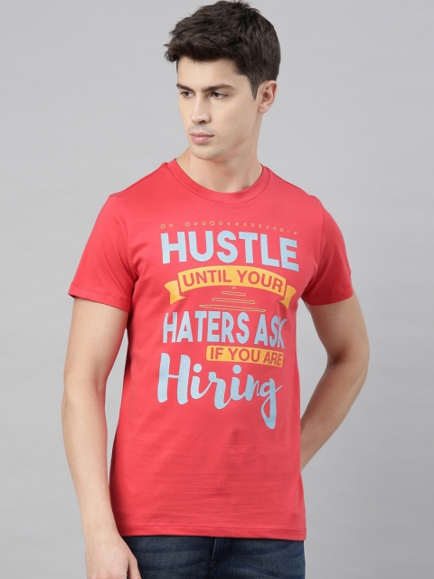 

QUANCIOUS Men Coral Printed Round Neck Organic Cotton Sustainable T-shirt
