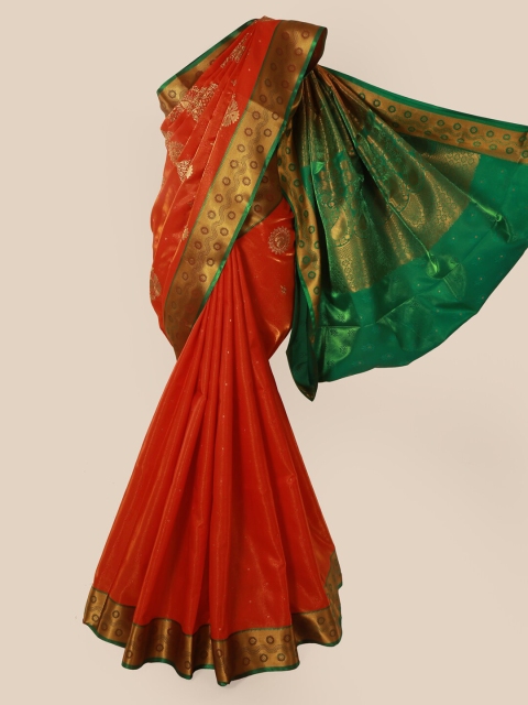 

Pothys Orange Woven Design Art Silk Saree