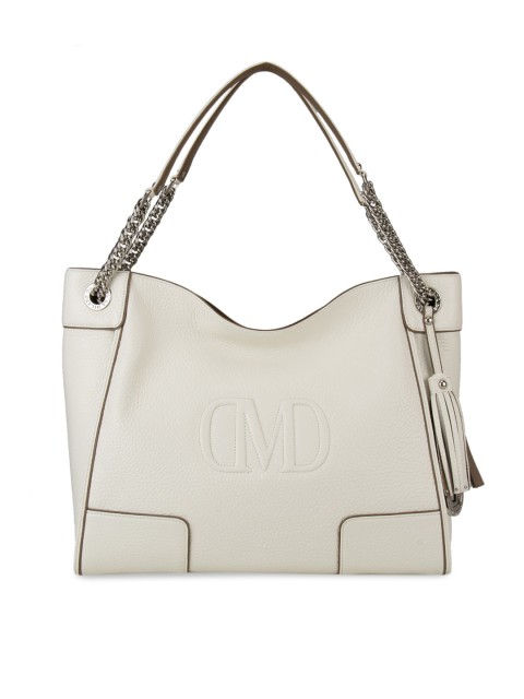 

Da Milano White Textured Handheld Bag