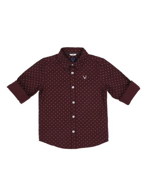 

Allen Solly Junior Boys Maroon Regular Fit Printed Casual Shirt