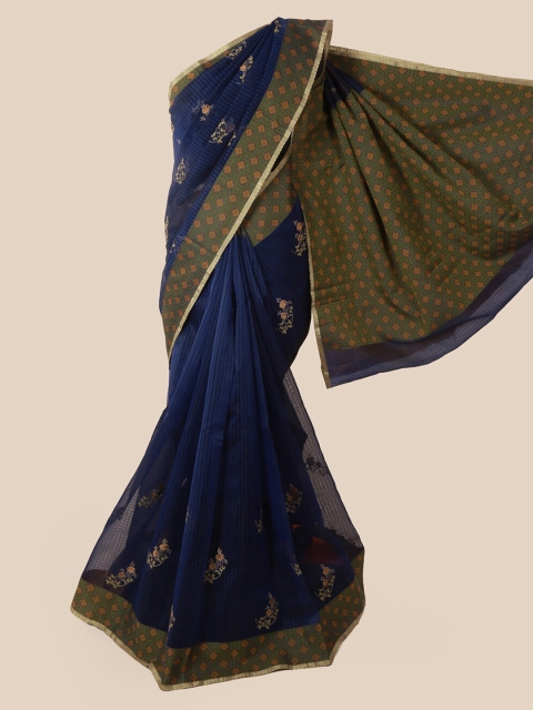 

Pothys Blue Woven Design Supernet Saree