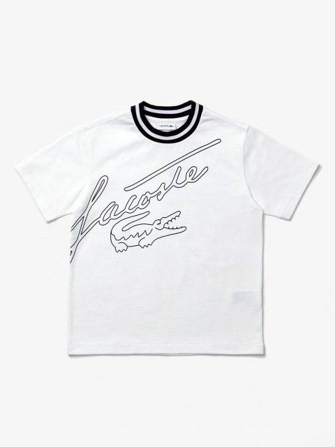 

Lacoste Boys White Printed Round Neck T-shirt