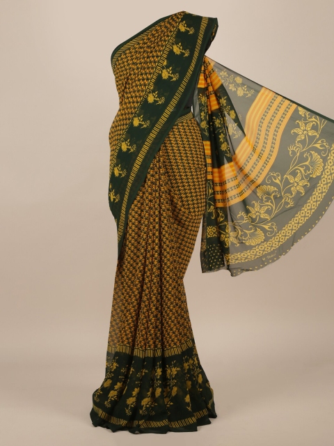 

Pothys Green Printed Poly Chiffon Saree