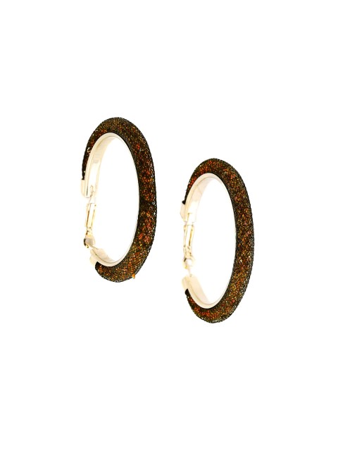 

Foxy Sperks Brown & Gold-Toned Contemporary Hoop Earrings