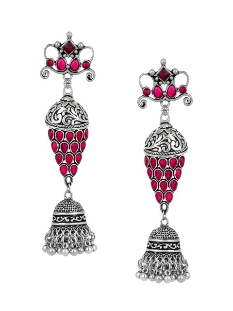

Mali Fionna Pink Contemporary Jhumkas