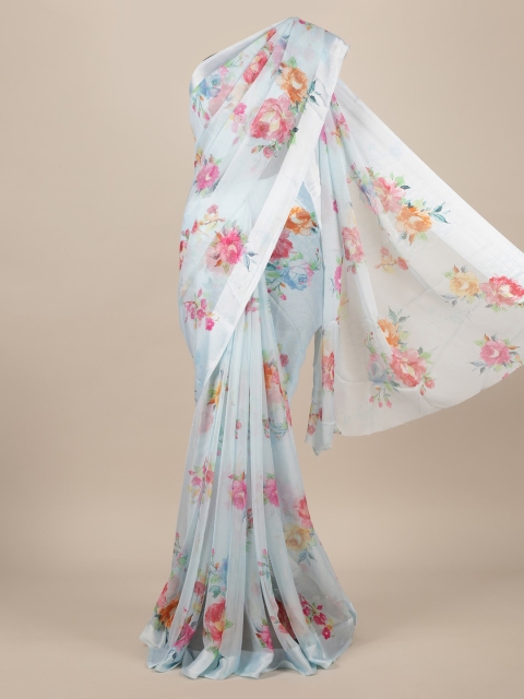 

Pothys Blue Printed Poly Chiffon Saree