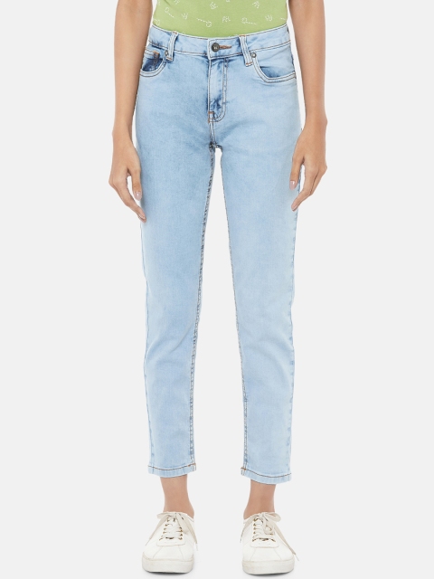 

People Women Blue Slim Fit Mid-Rise Clean Look Jeans