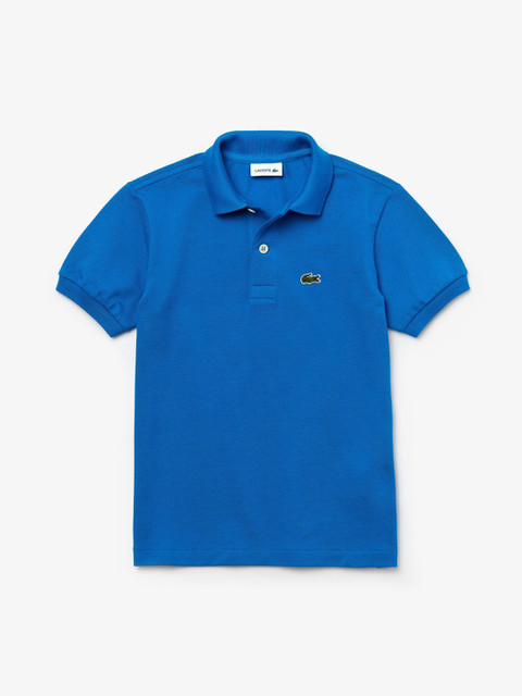 

Lacoste Boys Blue Solid Polo Collar T-shirt