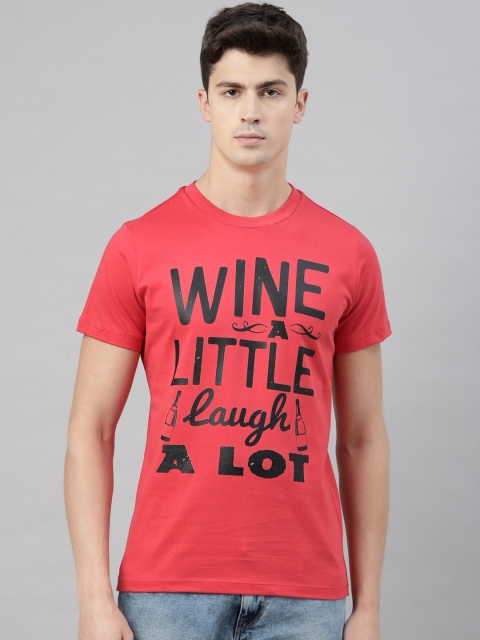 

QUANCIOUS Men Coral Printed Round Neck Organic Cotton Sustainable T-shirt