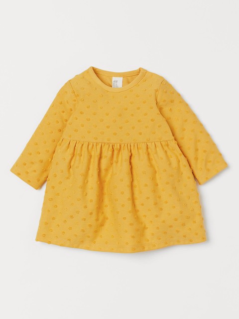 

H&M Girls Yellow Solid Textured Dress