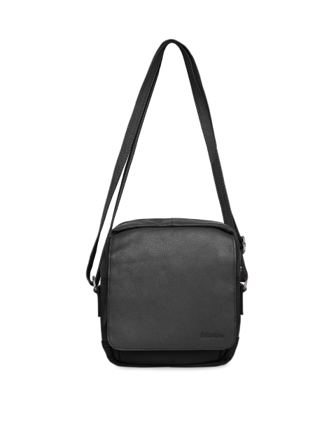 

WildHorn Black Solid Genuine Leather Shoulder Bag