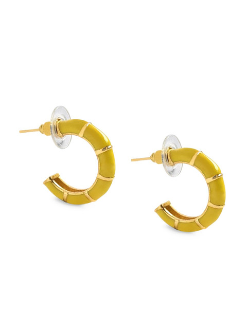 

Foxy Sperks Yellow Contemporary Handcrafted Half Hoop Earrings